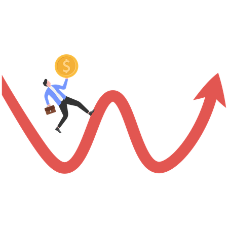 Geschäftsmann mit finanzieller Instabilität konfrontiert  Illustration