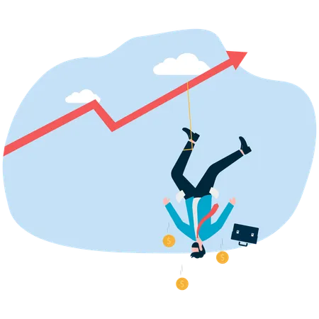 Geschäftsmann mit finanzieller Volatilität konfrontiert  Illustration