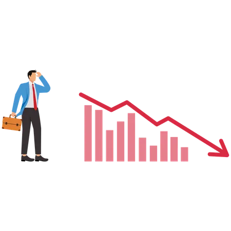 Geschäftsmann mit Geldverlustproblemen  Illustration