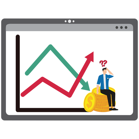 Geschäftsmann steht vor Inflation  Illustration