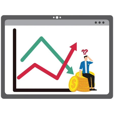 Geschäftsmann steht vor Inflation  Illustration