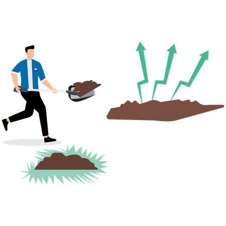 Geschäftsmann steigert die Geschäftsleistung  Illustration