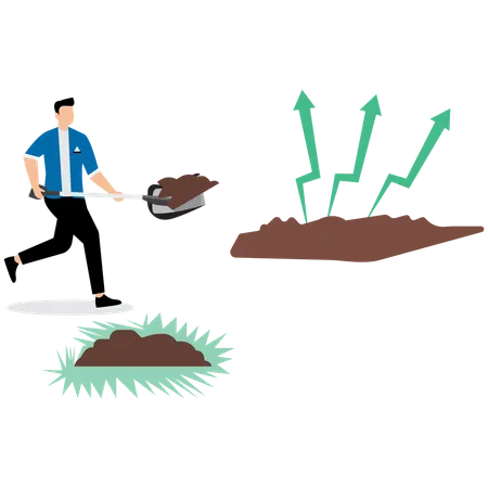 Geschäftsmann steigert die Geschäftsleistung  Illustration