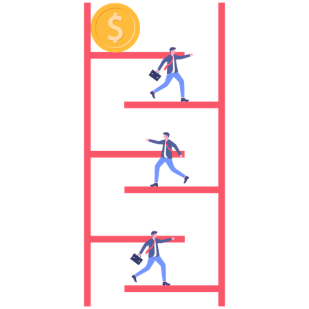 Geschäftsmann beim Treppensteigen  Illustration