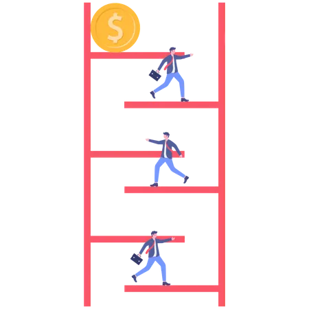 Geschäftsmann beim Treppensteigen  Illustration