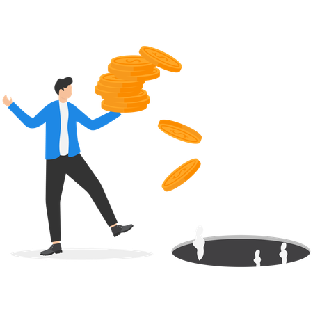 Geschäftsmann macht Blindinvestitionen  Illustration