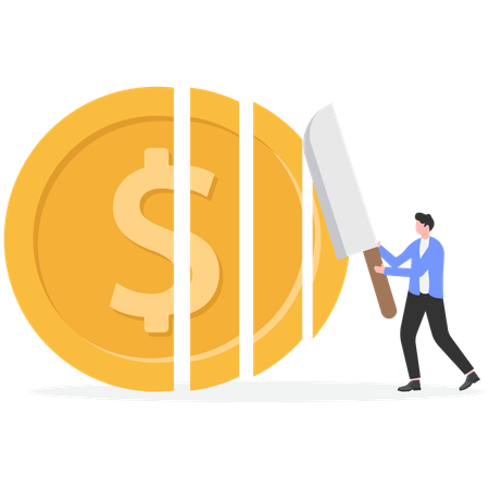 Geschäftsmann Tauchen Business Finance  Illustration