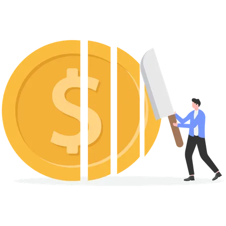 Geschäftsmann Tauchen Business Finance  Illustration