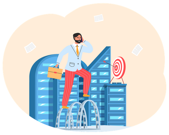 Geschäftsmann telefoniert in Busan  Illustration