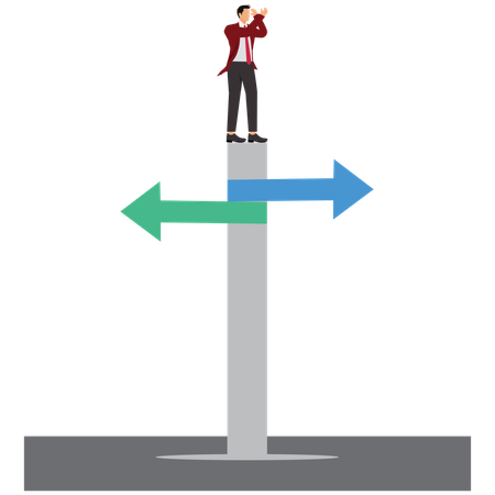 Geschäftsmann trifft Geschäftsentscheidung  Illustration