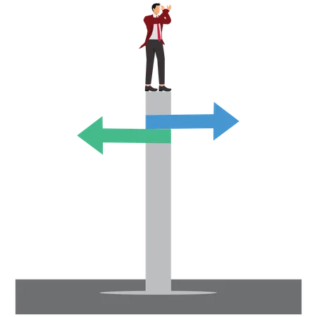 Geschäftsmann trifft Geschäftsentscheidung  Illustration