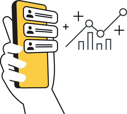 Geschäftsmann überprüft Online-Analyse  Illustration