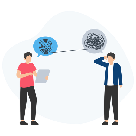 Geschäftsmann und Mitarbeiter lösen Problem  Illustration