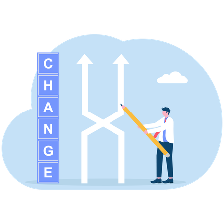 Unternehmer ändern Geschäftsführung  Illustration