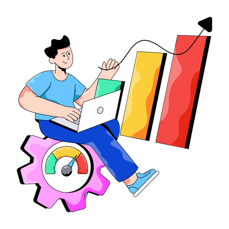 Geschäftsmann verbessert Effizienz  Illustration