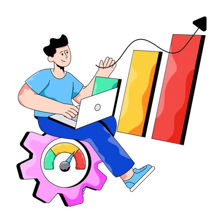 Geschäftsmann verbessert Effizienz  Illustration