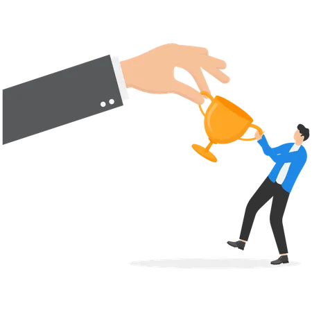 Geschäftsmann verdient Business-Trophäe  Illustration