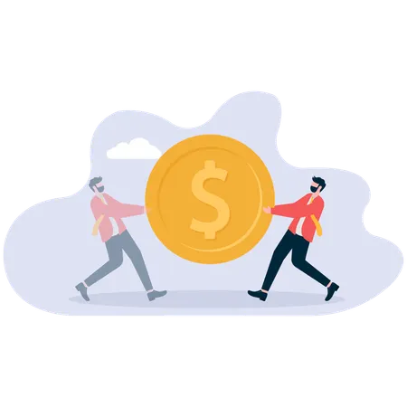 Geschäftsmann verdient Dollarmünze  Illustration