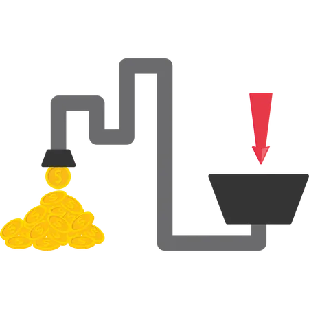 Geschäftsmann verdient Einkommen aus Produktionseinheit  Illustration