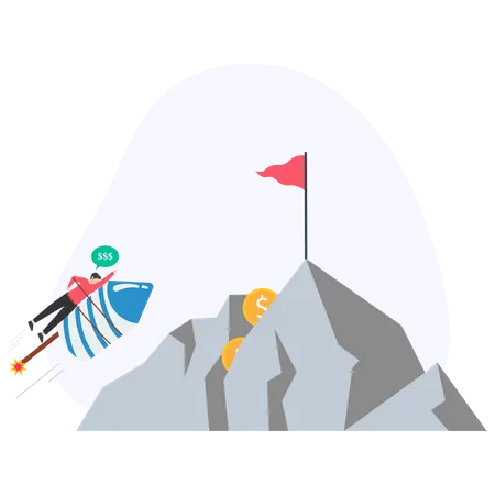 Geschäftsmann verdient finanziellen Reichtum  Illustration