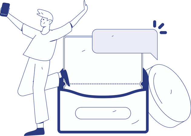 Geschäftsmann verdient YEN-Münze mit Vermögenswachstumsmanagement  Illustration