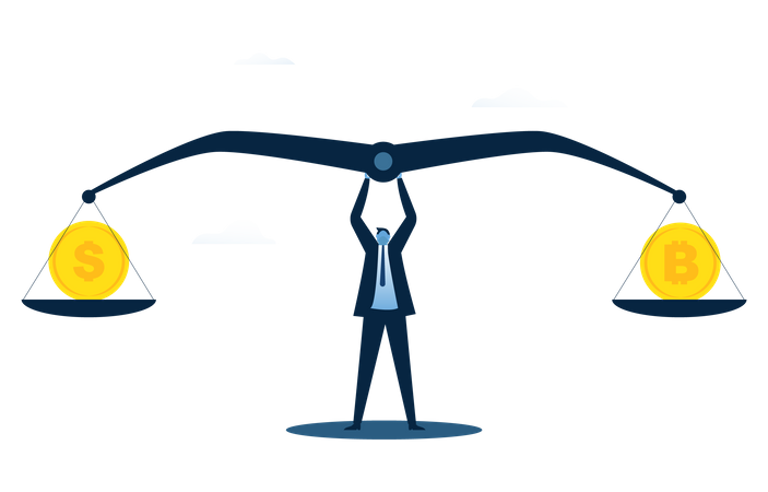 Unternehmer versuchen, Investitionen auszugleichen  Illustration