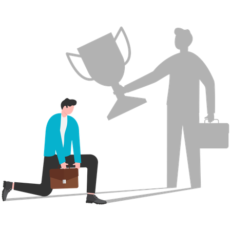 Geschäftsmann Vertrauen und Entschlossenheit zu gewinnen  Illustration