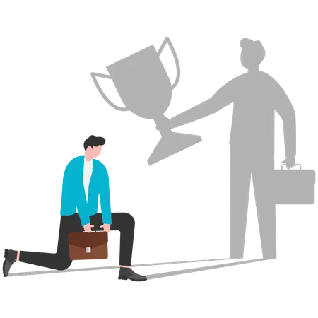 Geschäftsmann Vertrauen und Entschlossenheit zu gewinnen  Illustration