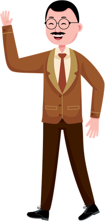 Geschäftsmann, der seine Hand winkt  Illustration