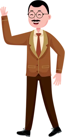 Geschäftsmann, der seine Hand winkt  Illustration