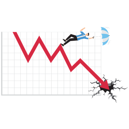 Geschäftsmann vor Schulden gerettet  Illustration