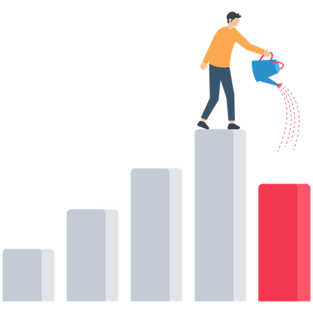 Geschäftsmann wächst mit Erfolgschancen  Illustration