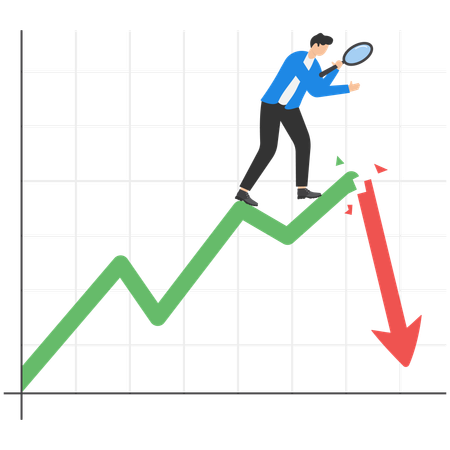 Geschäftsmann während der Wirtschaftsrezession  Illustration