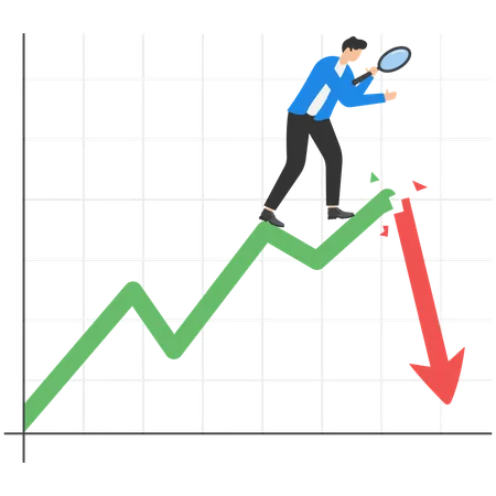 Geschäftsmann während der Wirtschaftsrezession  Illustration