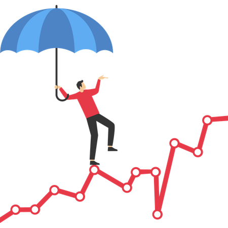 Geschäftsmann geht riskante Investitionen ein  Illustration