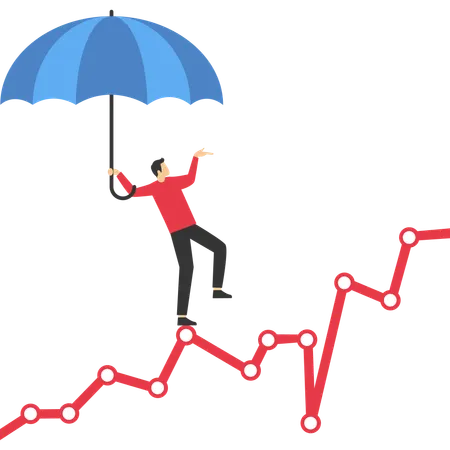 Geschäftsmann geht riskante Investitionen ein  Illustration