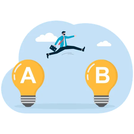 Geschäftsmann wechselt von Plan A zu Plan B  Illustration