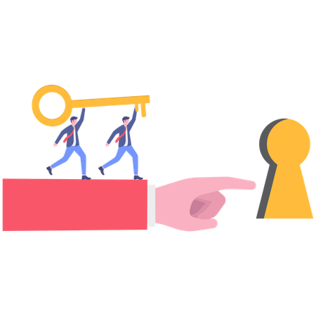 Geschäftsmann zeigt Erfolgsweg  Illustration