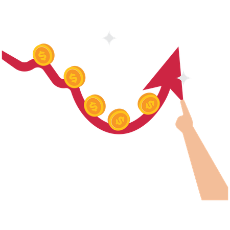 Geschäftsmann zeigt Finanzanalyse-Diagramm  Illustration