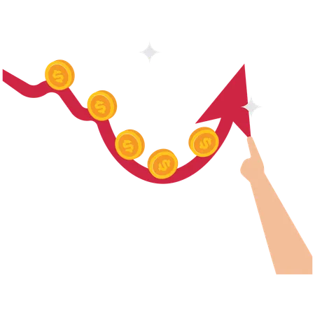 Geschäftsmann zeigt Finanzanalyse-Diagramm  Illustration