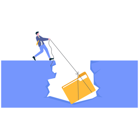 Geschäftsmann zieht Business-Ordner  Illustration