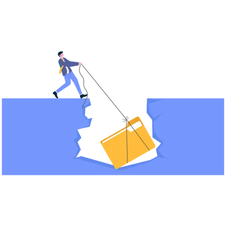 Geschäftsmann zieht Business-Ordner  Illustration