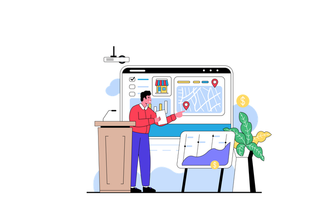 Geschäftsmarketingpräsentation  Illustration