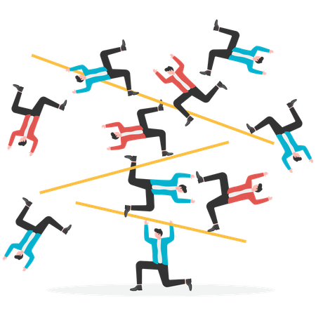 Geschäftsmitarbeiter zerstört Einheit  Illustration