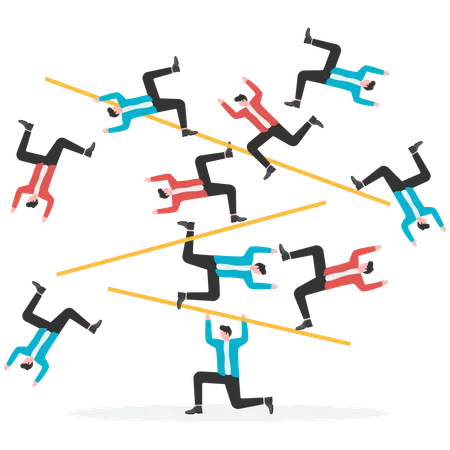 Geschäftsmitarbeiter zerstört Einheit  Illustration