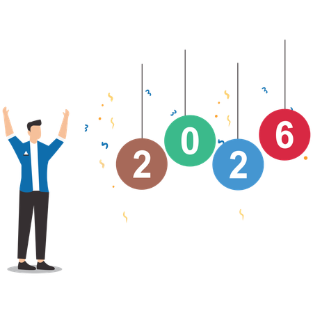 Geschäftsmöglichkeit im neuen Jahr, neuer Plan oder neue Geschäftsstrategie im Jahr 2025  Illustration