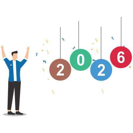 Geschäftsmöglichkeit im neuen Jahr, neuer Plan oder neue Geschäftsstrategie im Jahr 2025  Illustration