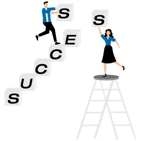 Geschäftspartner arbeiten zusammen  Illustration