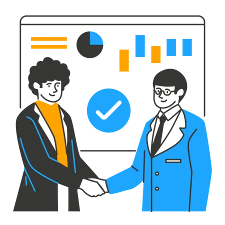 Geschäftspartner schließen Vertrag ab  Illustration