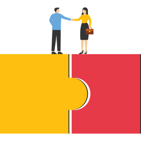 Geschäftspartner vereinbaren gemeinsamen Erfolg  Illustration